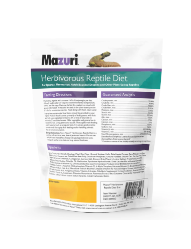 MAZURI - Herbivorous Reptile Diet - 226 g