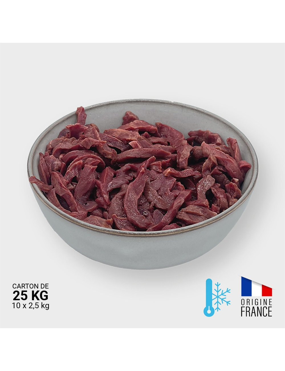Coeur de boeuf en lanières - 10 x 2,5 kg | Saint Laurent