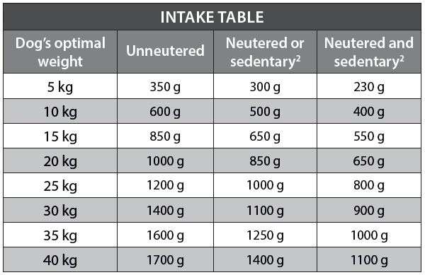 Intake table